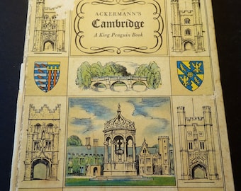 Ackermann's Cambridge History of the University King Penguin 1951 Hardcover architecture color plates Reginald Williamson