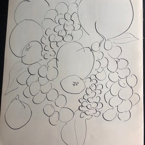Matisse Drawing of Fruit | Original Vintage Lithograph | Signed in plate | Pen and Ink | Simple composition | Wall Art Framable