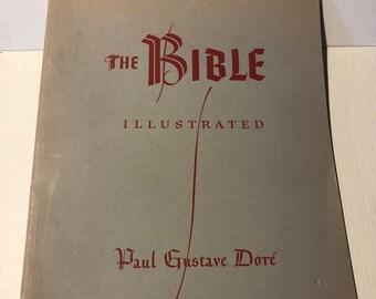 1951 The Bible Paul Gustave Dore illustrated book from Pilsbury Publisher for readers bible group collectors rare antique