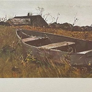 Andrew Wyeth, île Teel. Impression lithographique publiée Milieu du 20e siècle | Saint-Georges-Maine | Grand format | Déco murale à encadrer