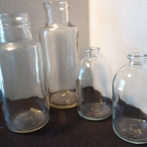 Lab Flaschen Glühglas Dekor Zwei Größen Verwenden Sie als Vase, Kerzenhalter Prop Klarglas schwer zu finden