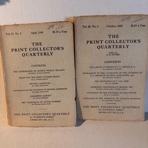 The Print Collector’s Quarterly  | Sold Separately | Featuring Best Prints of the Time | Illustrated | Very Collectible