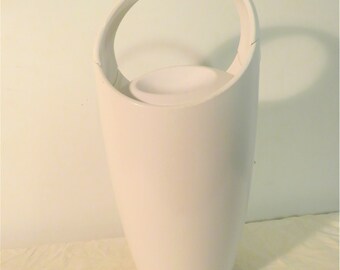 Ice Bucket Atomic Mid Century Styling George Jetson Space Age White Insulated with Handle Too Hot for Ice Cubes
