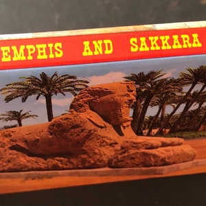Egipt Memphis i Sakkara Zestaw pocztówek Lata 60. Jasne kolorowe karty Stan idealny Nigdy nie wysłana