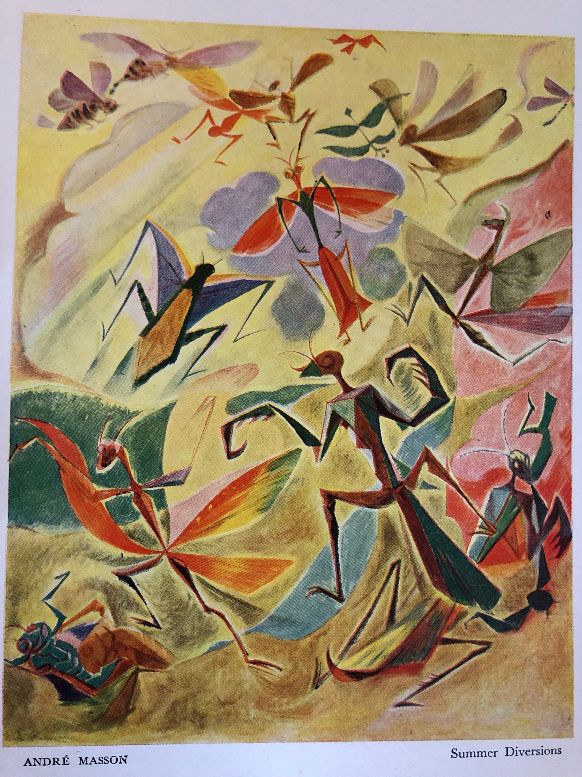 アンドレ・マッソン、夏の娯楽 1937年 | リトグラフ版画 | 限定