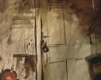 Andrew Wyeth, the Witch Door | Vintage Print | Snowy Day | Home