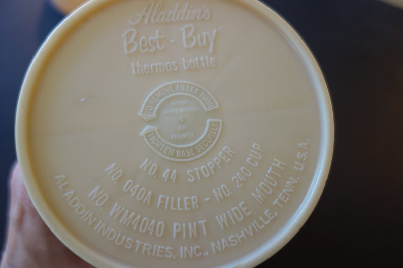 Vintage Aladdin Soup Thermos . Wide Mouth 16 Oz Tan Red & Etsy