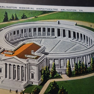Arlington Memorial Ampitheatre Vintage Postcard Arlington VA original color card B S Reynolds fantastic unused