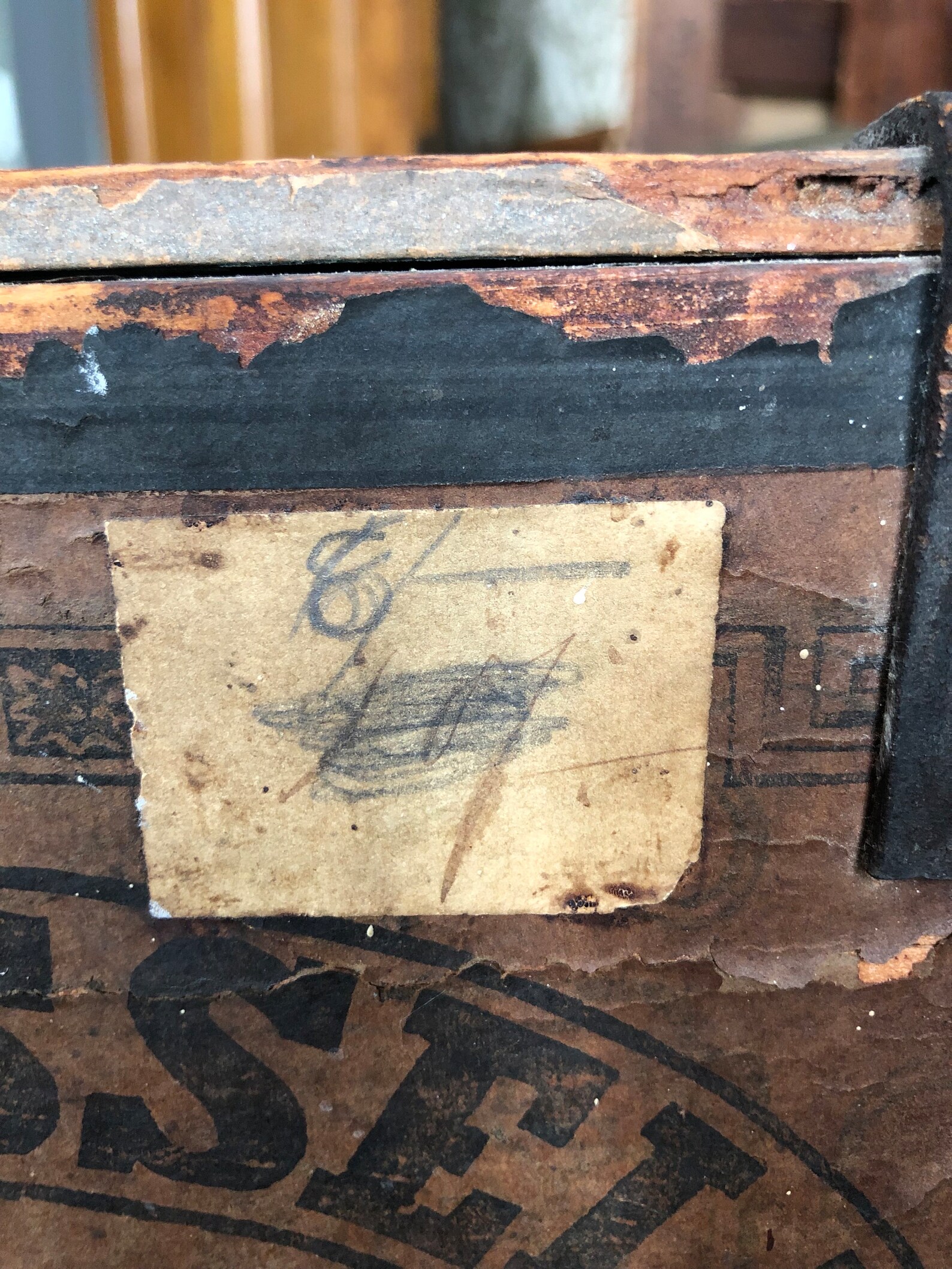 Antique Tea Crate With Lid Samuel Russell Wooden Export Crate Etsy