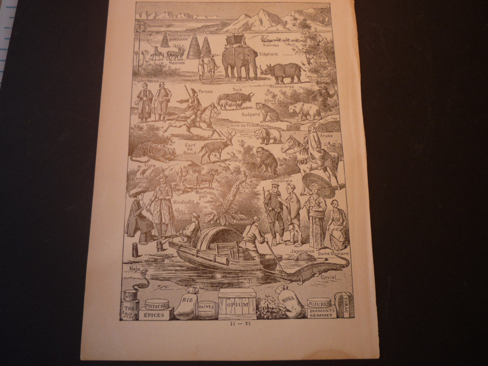 Map of Asia 1920s Color Lithograph Original French - Etsy