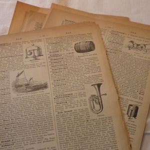 Páginas del diccionario francés antiguo - Páginas ilustradas de Petit Larousse de 1923