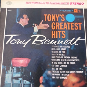 Tony Bennett Greatest Hits 1958 Vintage Vinyl LP Columbia Records with lyric sheets First Big Selling Album MINT Condition