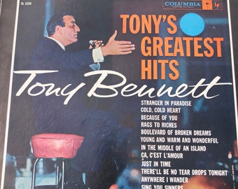 Tony Bennett Greatest Hits 1958 Vintage Vinyl LP Columbia Records with lyric sheets First Big Selling Album MINT Condition