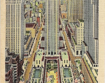 30 Rock - Rockefeller Center 1940 -  New York - 3 print sizes - ready to frame - New York Lovers history gift for city lover