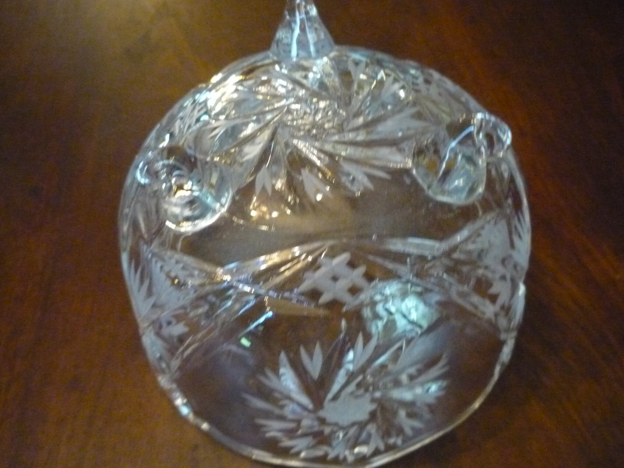 Crystal Footed Bowl Sunburst Motiv Mint Zustand Mid Century | Etsy