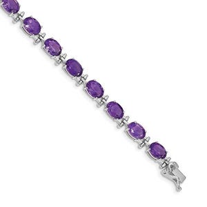 Amethyst Bracelet set in 14KT White Gold.