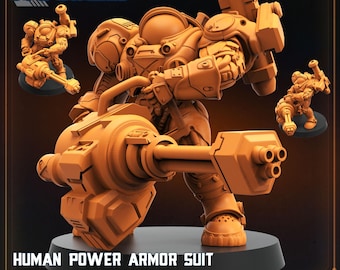 Human Power Armor Suit Heavy Weapon Marine 32mm scale