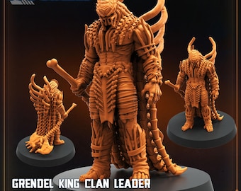Grendel King Clan Leader Warlord Skull Hunter 32mm scale