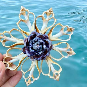 Handmade Seashell Flower beach wedding decor, Handmade Flowers Coastal Home decor, Nautical decor, Seashell decoration, Flower decoration