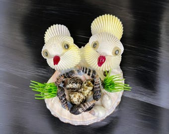 Figura de pareja de pájaros, regalo de boda de concha marina, estatua de pareja de pájaros, regalo de San Valentín, regalo de aniversario, regalo para ella, regalo para amante