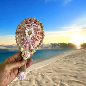Seashell Hand Mirror: Mermaid-core Beach Decor