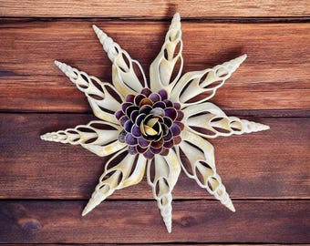 Seashell Slices & Daisy Flower Set: Beach Wedding Coastal Decor