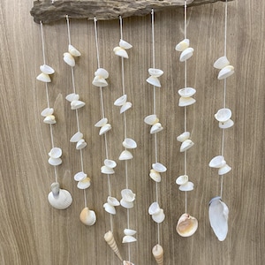 Seashell Wind Chime: Natural Driftwood & Shell Coastal Decor