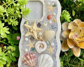 Wavy Seashell Phone Case: Natural Shell Shockproof Cover