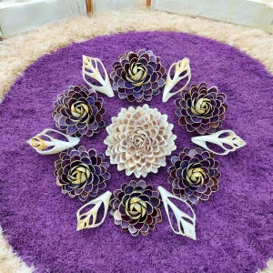 Handmade Seashell Flower Set: Beach Wedding Coastal Decor