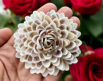 Seashell flower beach wedding flower, Coastal Christmas ornament, Seashell ornament, Shell flower fall decor, Seashell Christmas decor
