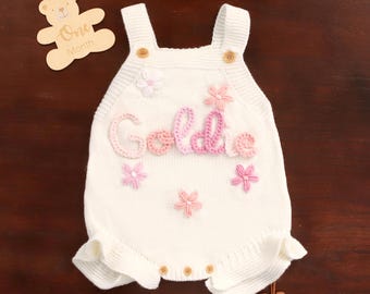 Custom Name Baby Romper, Personalized Baby Girl Romper, Baby Summer Outfit, Ruffled Romper Baby, Newborn Coming Home Outfit Girl, Baby Gifts