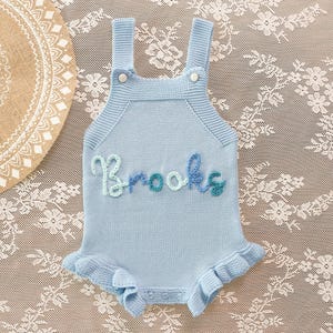 Custom Name Baby Romper, One Birthday Outfit Baby Girl, Hand-Embroidered One Romper, Personalized Monogram Romper, Summer Baby Clothes, Gift