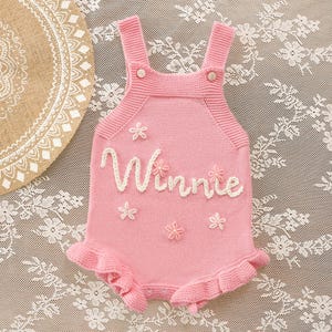 Personalized Baby Romper, Embroidered Name Baby Romper, Baby Girl Name Romper. First Birthday Outfit, Cake Smash Outfit, Custom Baby Gifts