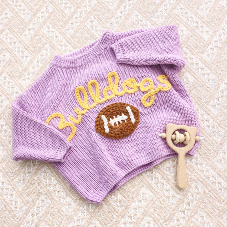 Go Birds Sweater,Football Fan Gift, Philadelphia Eagles Lavender, Sports Baby Sweater, Patriots Sweater Knit,Lions Sweater,Bears Nfl Toddler image 8