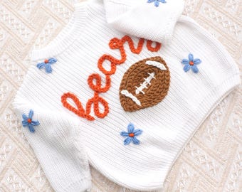 Suéter Go Birds, regalo para fanáticos del fútbol americano, Philadelphia Eagles lavanda, suéter deportivo para bebé, suéter tejido de los Patriots, suéter de los Lions, Bears NFL para niños pequeños