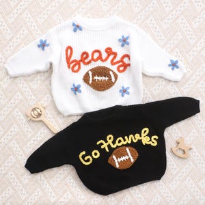 Go Birds Sweater,Football Fan Gift, Philadelphia Eagles Lavender, Sports Baby Sweater, Patriots Sweater Knit,Lions Sweater,Bears Nfl Toddler image 7