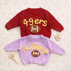 Go Birds Sweater,Football Fan Gift, Philadelphia Eagles Lavender, Sports Baby Sweater, Patriots Sweater Knit,Lions Sweater,Bears Nfl Toddler image 6