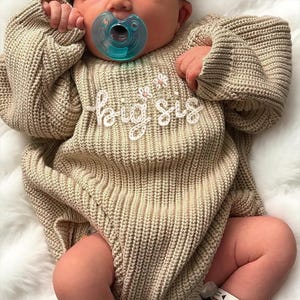 Custom Baby Romper Sweater, Personalised Romper for Baby Girls & Boys, Newborn Bodysuit, Baby Coming Home Outfit, Personalized Gift for Baby