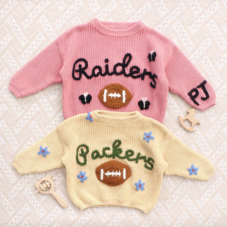 Go Birds Sweater,Football Fan Gift, Philadelphia Eagles Lavender, Sports Baby Sweater, Patriots Sweater Knit,Lions Sweater,Bears Nfl Toddler image 16