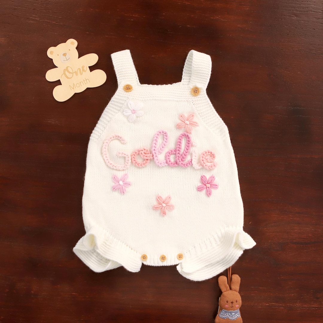Custom Name Baby Romper, Personalized Baby Girl Romper, Baby Summer ...