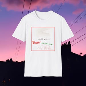Panucci's Pizza - "All The Toppings" Copertina Fanmade Unisex Softstyle T-shirt, Midwest Emo Band Merch, Pizza Box Slacker Rock Music Shirt
