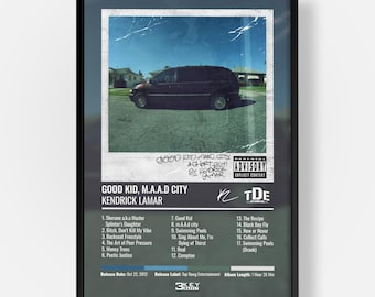 Kendrick Lamar good Kid, m.A.A.d City Album Poster - Digitaler Download • Hip Hop Wand Kunst • Musik Poster