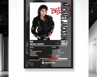 Michael Jackson Bad Album Poster – Digital Download • R&B Wall Art • Music Poster • Album Art