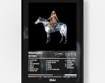 Beyoncé Renaissance Album Poster – R&B Wand Kunst • Musik Poster Druck • Musik Hausdekor