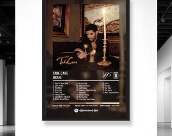 Drake Take Care Album Poster – Hip Hop Wall Art • Music Poster Print • R&B Album Art • Gallery Wall Decor