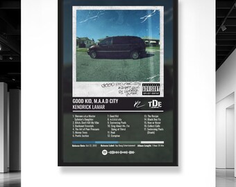 Kendrick Lamar good kid, m.A.A.d city Album Poster – Hip Hop Wall Art • Music Poster Print • Home Music Decor