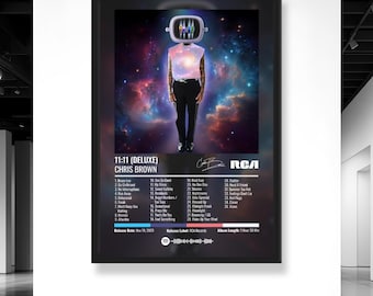 Chris Brown 11:11 Deluxe Album Poster – R&B Wall Art • Music Poster Print • Home Music Decor