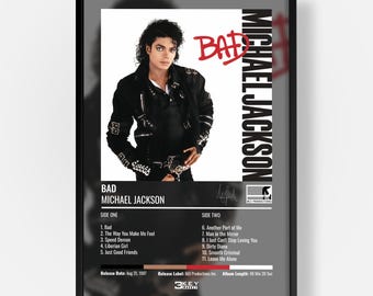 Michael Jackson Bad Album Poster – R&B Wandkunst • Musik Poster Druck • Musik Hausdekor