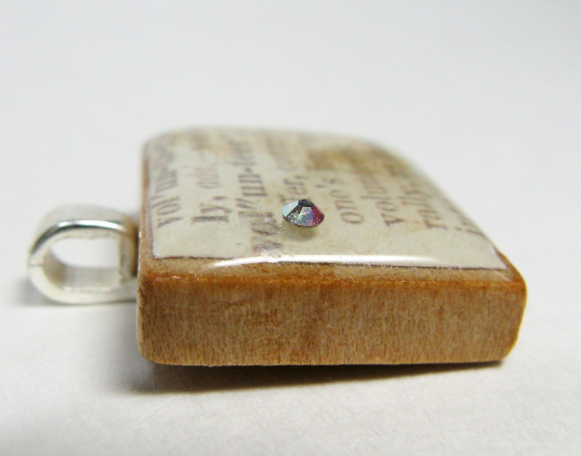 Volunteer Vintage Dictionary Scrabble Tile With Swarovski Crystal Volunteer Appreciation