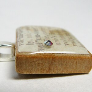 Volunteer vintage dictionary Scrabble tile with Swarovski crystal volunteer appreciation recognition thank you gift image 3